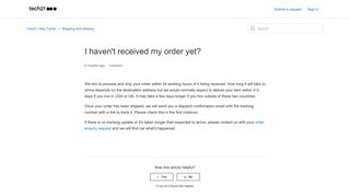 I haven't received my order yet? – Tech21 Help Center