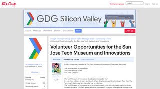 Volunteer Opportunities for the San Jose Tech Museum and ...
