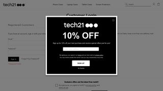 Customer Login | tech21 ™