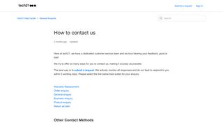 How to contact us – Tech21 Help Center