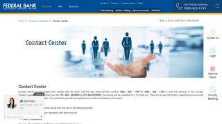 Federal Bank Telebanking Services | Contact Center | IVR Banking ...