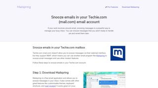 How to snooze emails in your Techie.com (mail.com) email account
