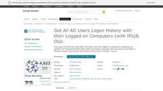 Get All AD Users Logon History with their Logged on ... - TechNet Gallery