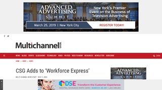 CSG Adds to 'Workforce Express' - Multichannel
