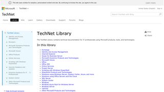 TechNet Library Home - Microsoft