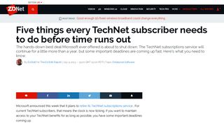 Five things every TechNet subscriber needs to do before time runs out ...