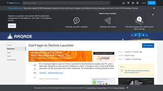 minecraft - Can't login to Technic Launcher - Arqade