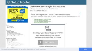 How to Login to the Cisco DPC3848 - SetupRouter