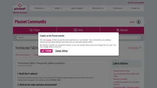 Technicolor 582n: Frequently asked questions - Plusnet Community