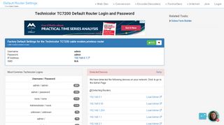 Technicolor TC7200 Default Router Login and Password - Clean CSS