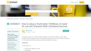 How to setup a Technicolor TG589vac v2 router for use with Gradwell ...