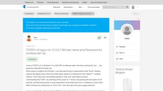 Solved: TG797n v3 log on to 10.0.0.138 User name and Passw ...