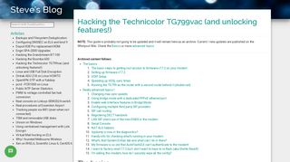 Hacking the Technicolor TG799vac (and unlocking features!) | Steve's ...