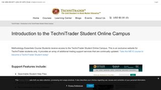 Introduction to the TechniTrader Online Campus: Student Support ...