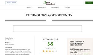 Technology & Opportunity | Stock Gumshoe