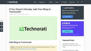 If You Haven't Already, Add Your Blog to Technorati! - Woorkup