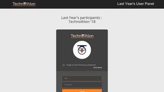 Login | Last Year's User Panel - Technothlon
