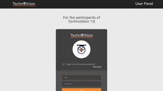 Login | User Panel - Technothlon