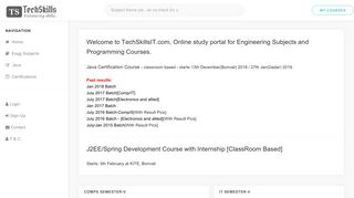 TechSkills IT - Enhance Your Skills - Online Study Portal - Engineering ...