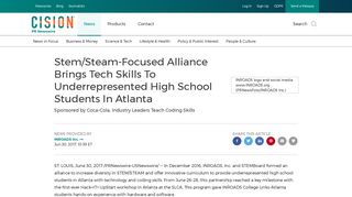 Stem/Steam-Focused Alliance Brings Tech Skills To ... - PR Newswire