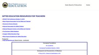 Gifted Education Resources for Teachers - West Virginia Department ...