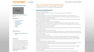 Techstreet | Techstreet Enterprise FAQ