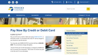 Pay Now By Credit or Debit Card - TECO Energy