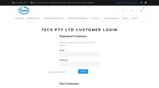 Tecs Pty Ltd Customer Login