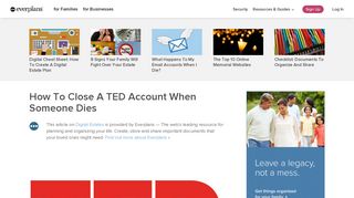 How To Close A TED Account When Someone Dies | Everplans