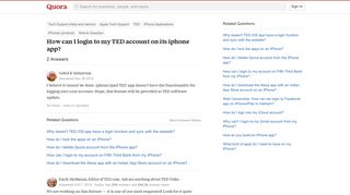 How to login to my TED account on its iphone app - Quora