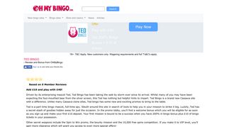 Ted Bingo | 300% First Bonus | Play Now - OhMyBingo