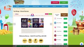 Ted Bingo – Join and add £10 to play with £40! - Robin Hood Bingo