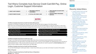 Ted Wiens Complete Auto Service Credit Card Bill Pay, Online Login ...