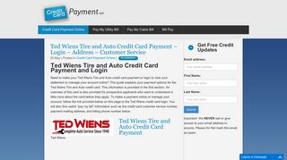 Ted Wiens Tire and Auto Credit Card Payment - Login - Address ...