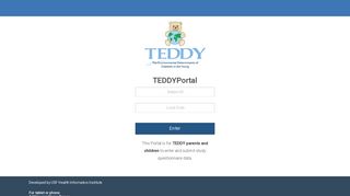 Teddy Parent Portal Login Page - TEDDY Study