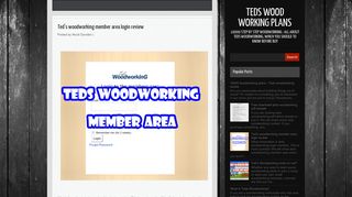 Ted's woodworking member area login review ~ Teds Wood Working ...