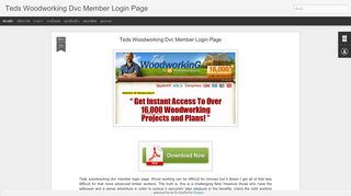 Teds Woodworking Dvc Member Login Page