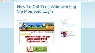 How To Get Teds Woodworking Vip Members Login