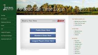 Listowel Golf Club | Public Tee Time Login