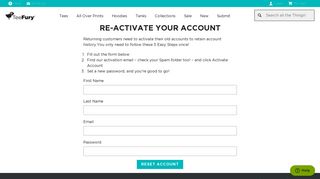 Activate Account – TeeFury