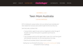 Teen Mom Australia — Online Casting Call and Audition Software ...