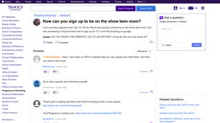 How can you sign up to be on the show teen mom? | Yahoo Answers