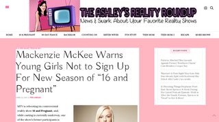 Mackenzie McKee Warns Young Girls Not to Sign Up For New Season of