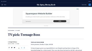 TV pick: Teenage Boss - Sydney Morning Herald