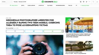 Indonesian photographer arrested for allegedly raping two teen ...