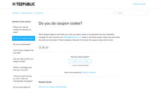 Do you do coupon codes? – TeePublic