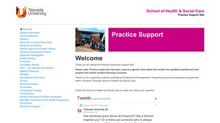 Practice Support - School of Health & Social Care - Teesside University