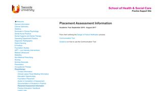 Placement Assessment - School of Health & Social Care - Teesside ...