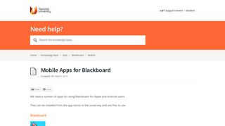 Mobile Apps for Blackboard - Staff - Teesside University