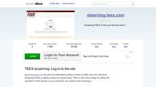 Elearning.teex.com website. TEEX eLearning: Log in to the site.